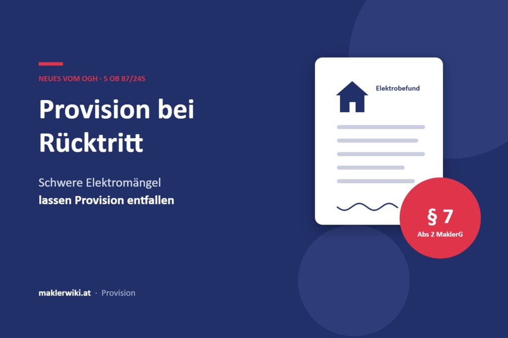 Grafik zur Provision bei Rücktritt wegen Elektromängeln – OGH 5 Ob 87/24s