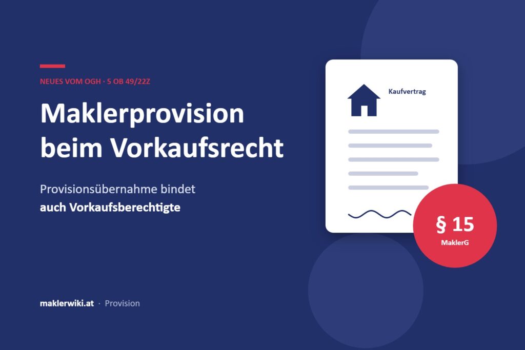 Grafik zur Maklerprovision beim Vorkaufsrecht – OGH 5 Ob 49/22z