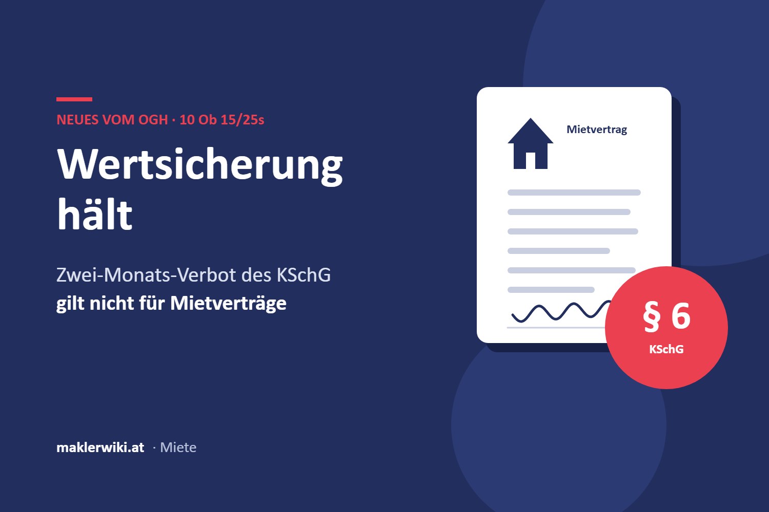Wertsicherungsklausel im Mietvertrag – OGH 10 Ob 15/25s
