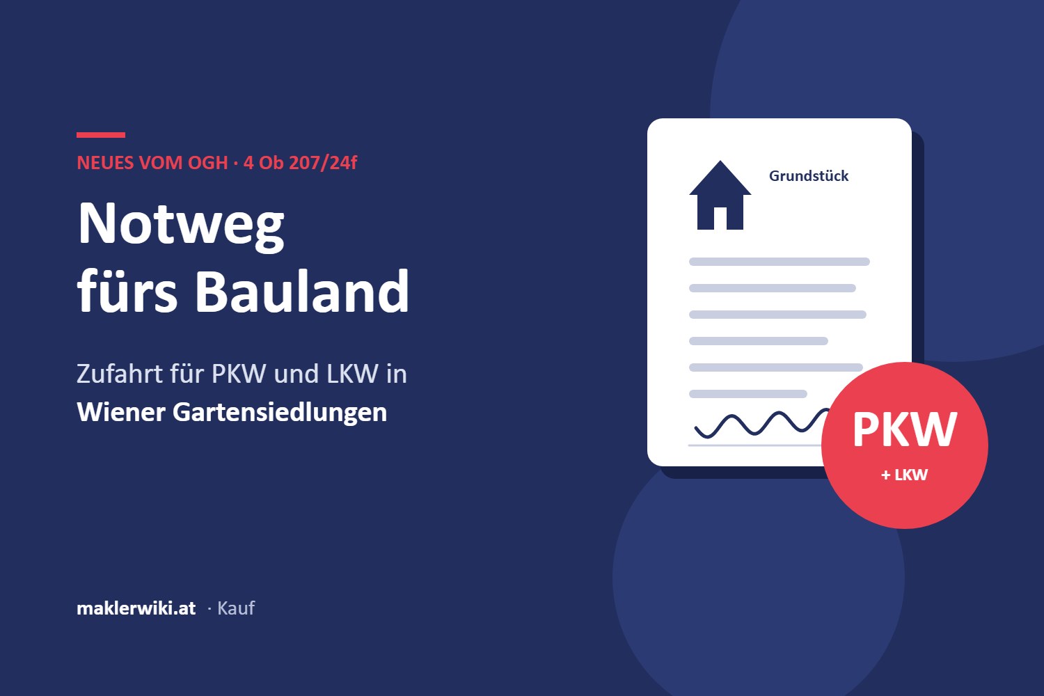 Notweg mit Zufahrt für Baugrundstücke – OGH 4 Ob 207/24f